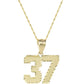 10K Yellow Gold Double Digit Number Pendant
