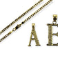 10K Yellow Gold Diamond Cut Initial Necklace