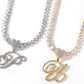 Initial Heart Tennis Necklace