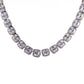 Square Cluster Tennis Necklace