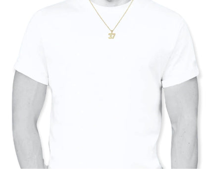 10K Yellow Gold Double Digit Number Pendant
