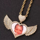 Double Heart Wing Memory Necklace