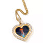 Double Face Heart Photo Necklace
