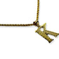 10K Yellow Gold Diamond Cut Initial Necklace